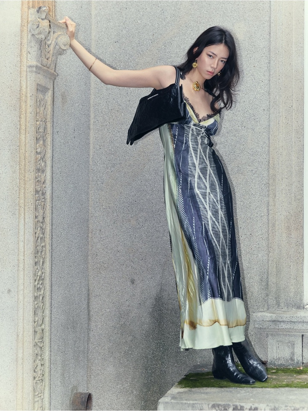 NWT Glenn Martens x H&M Printed Satin Maxi Dress sz XL